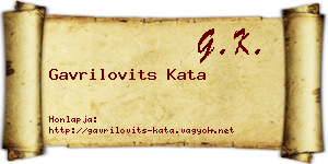 Gavrilovits Kata névjegykártya